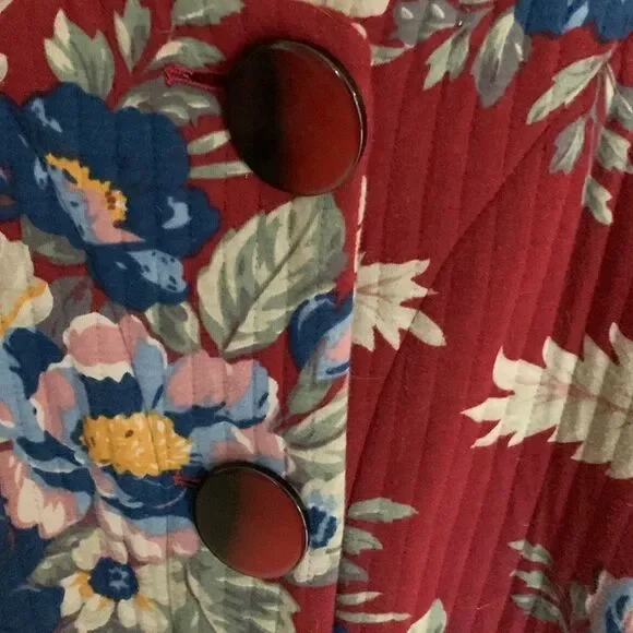 Uncle Frank maroon quilted gold floral appliqué buttoned coat - Picture 8 of 9